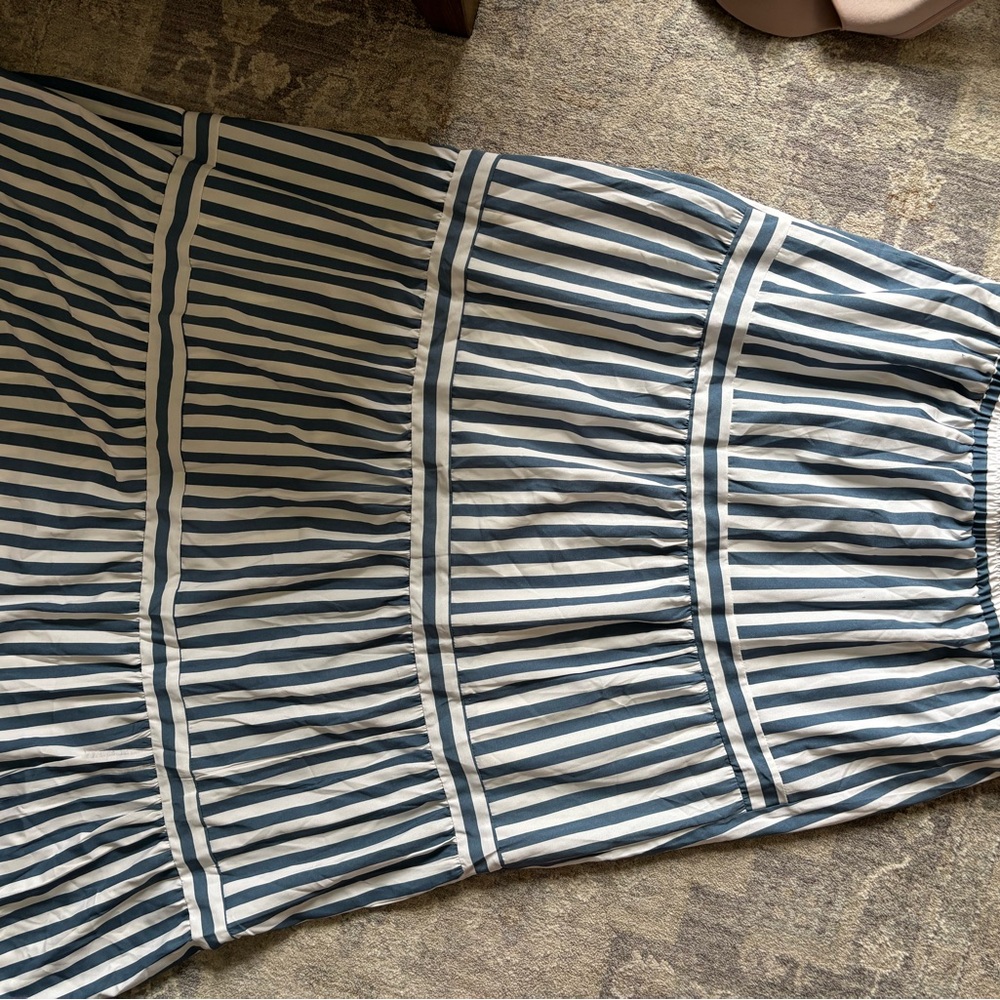 Striped Maxi Skirt in Blue and White